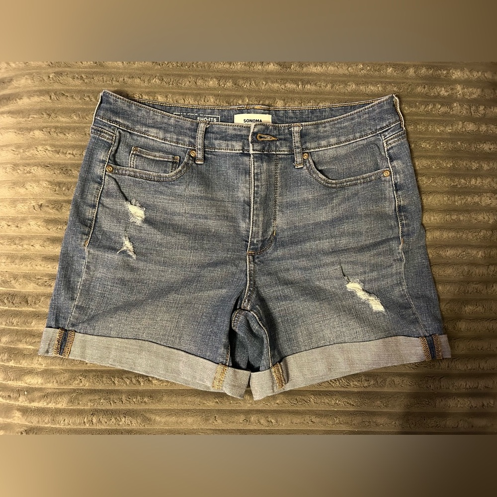 Sonoma Women's Distressed Blue Jean Shorts